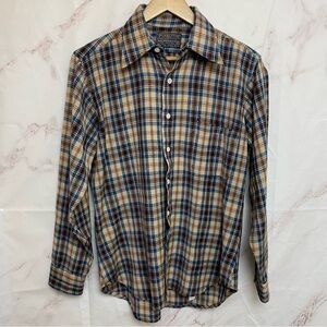 VTG 60s Sir Pendleton Virgin Wool Oxford Plaid Button Down Shirt - K30